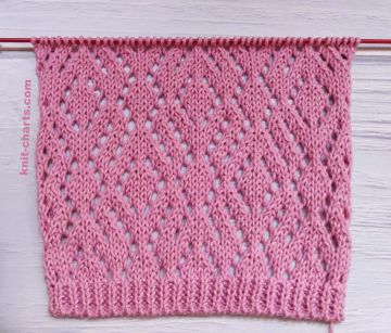 Lace Diamond Stitch Knitting Pattern