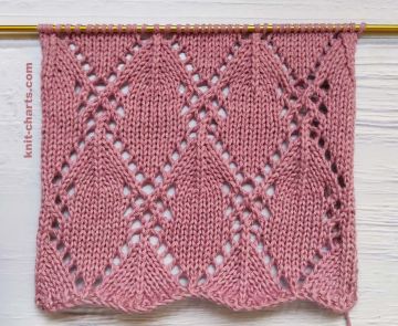 Lace Diamond Stitch Knitting Pattern