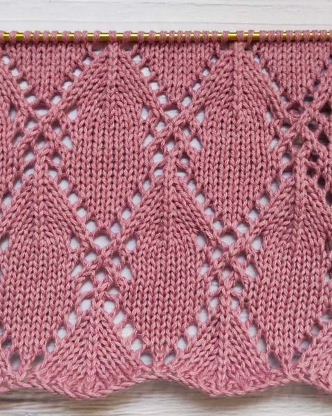 Lace Diamond Stitch Knitting Pattern