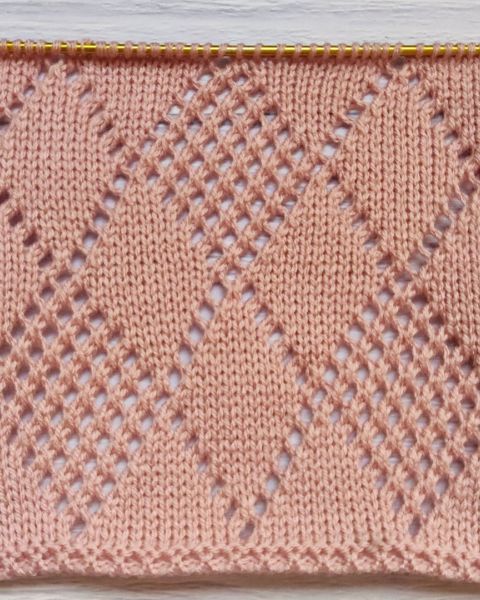 Lace Diamond Stitch Knitting Pattern