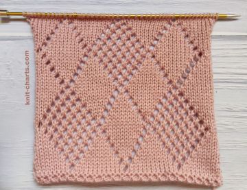 Lace Diamond Stitch Knitting Pattern