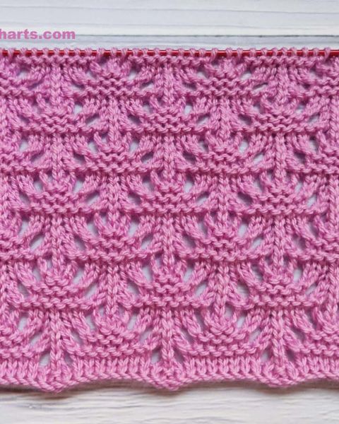Lace Diamond Stitch Knitting Pattern