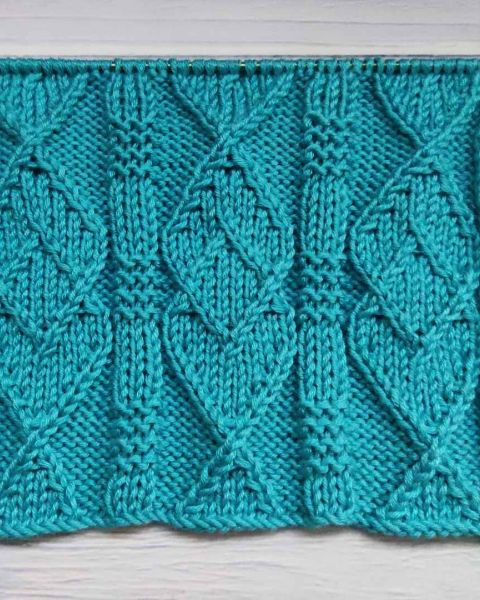 Twisted Diamond Stitch Knitting Pattern