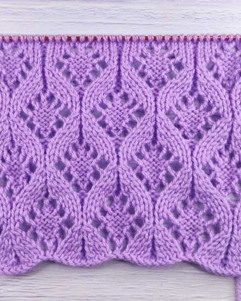 Lace Diamond Stitch Knitting Pattern