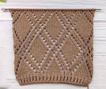 Lace Diamond Stitch Knitting Pattern