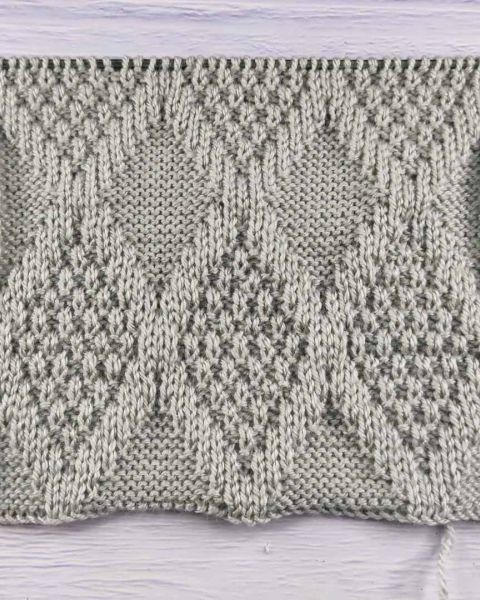 Relief Diamond Stitch Knitting Pattern