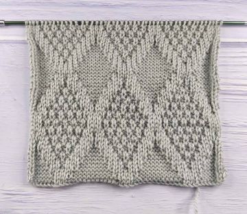 Relief Diamond Stitch Knitting Pattern