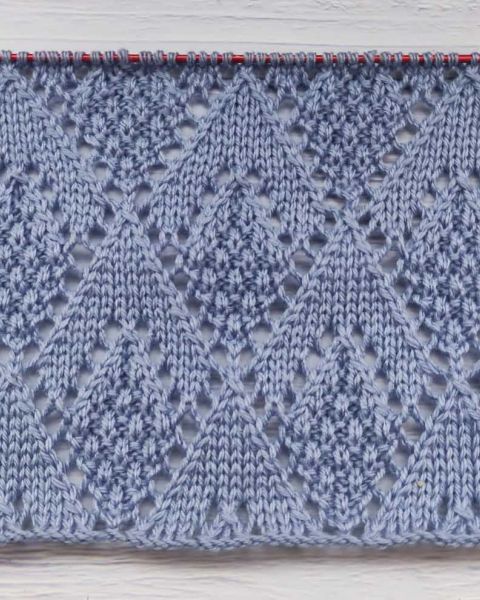 Lace Diamond Stitch Knitting Pattern