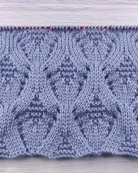 Lace Diamond Stitch Knitting Pattern