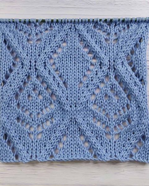 Diamond Lace Stitch Knitting Pattern