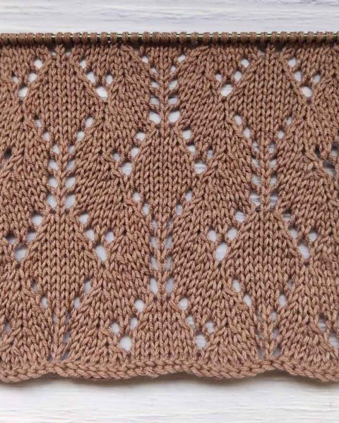 Lace Diamond Stitch Knitting Pattern
