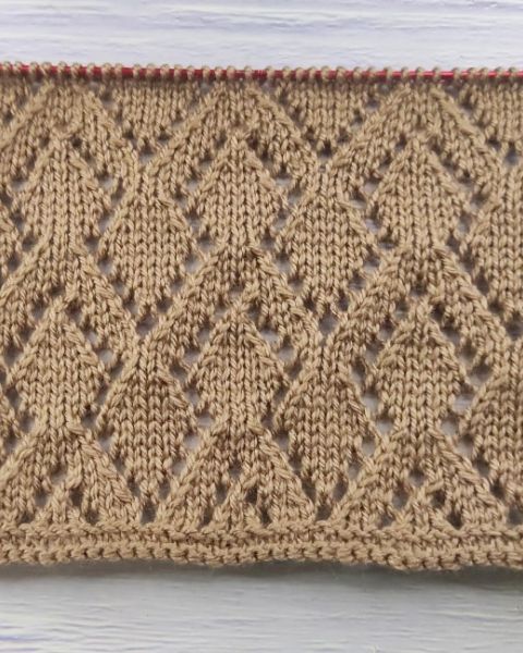 Diamond Lace Stitch Knitting Pattern