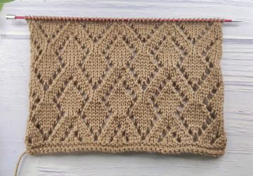 Diamond Lace Stitch Knitting Pattern