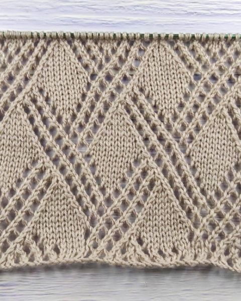 Diamond Lace Stitch Knitting Pattern