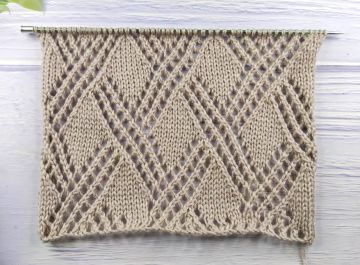 Diamond Lace Stitch Knitting Pattern