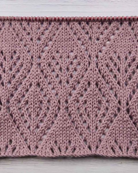 Diamond Lace Stitch Knitting