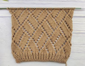 Diamond Lace Stitch Knitting Pattern
