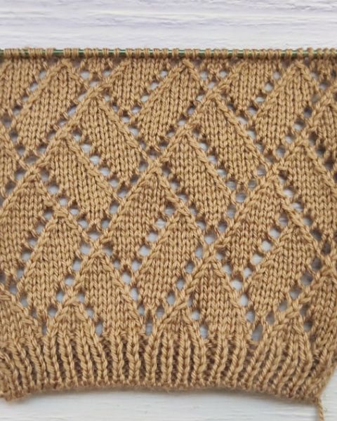 Diamond Lace Stitch Knitting Pattern