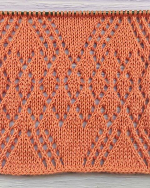 Diamond Lace Stitch Knitting Pattern