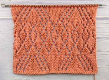 Diamond Lace Stitch Knitting Pattern