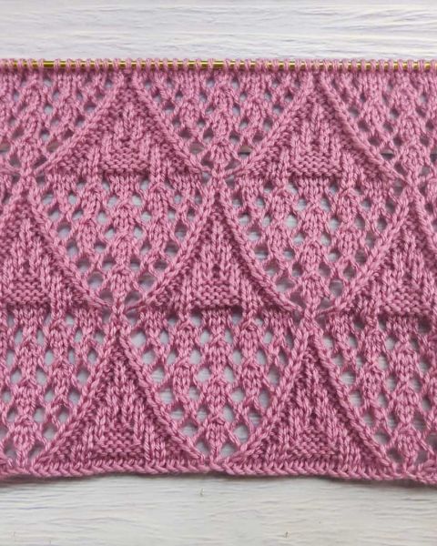 Diamond Lace Stitch Knitting Pattern