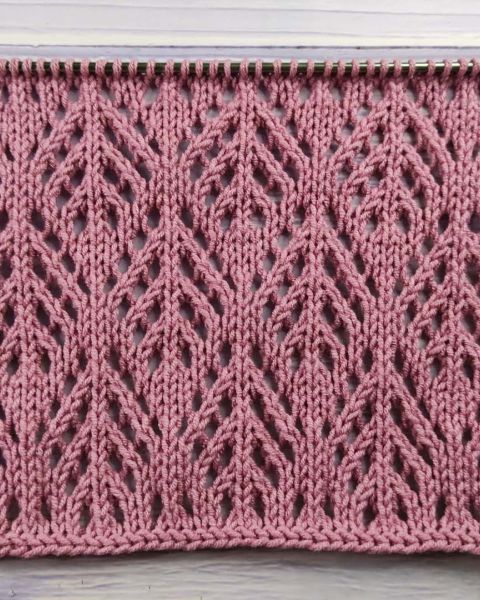 Diamond Lace Stitch Knitting Pattern