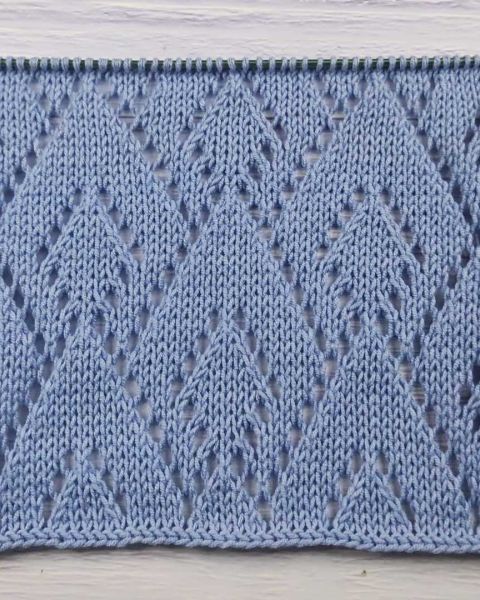 Lace Diamond Stitch Knitting Pattern
