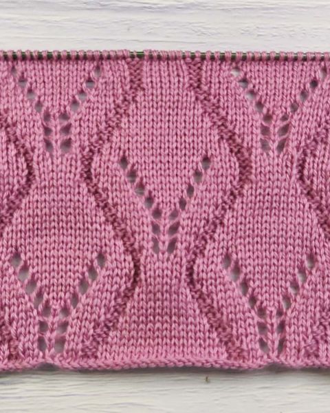 Lace Diamond Stitch Knitting Pattern