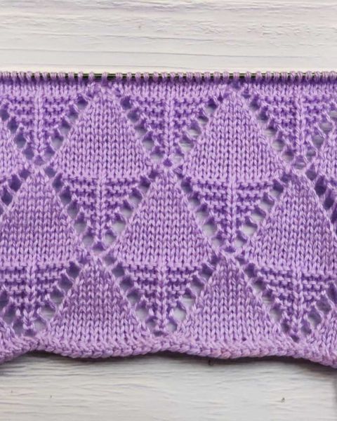 Lace Diamond Stitch Knitting Pattern