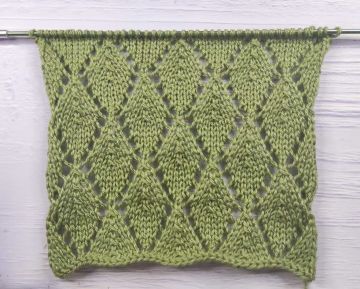 Lace Diamond Stitch Knitting Pattern