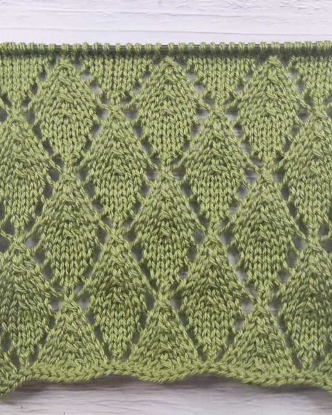 Lace Diamond Stitch Knitting Pattern