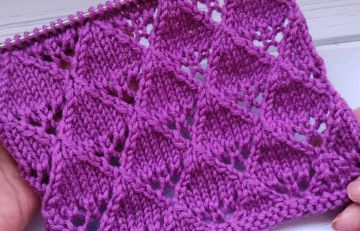 Lace Diamond Stitch Knitting Pattern