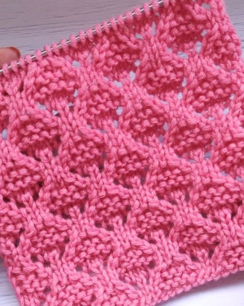 Lace Diamond Stitch Knitting Pattern