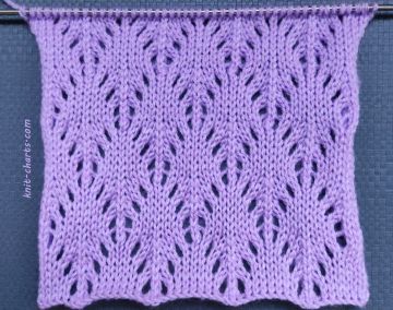 Lace Diamond Stitch Knitting Pattern