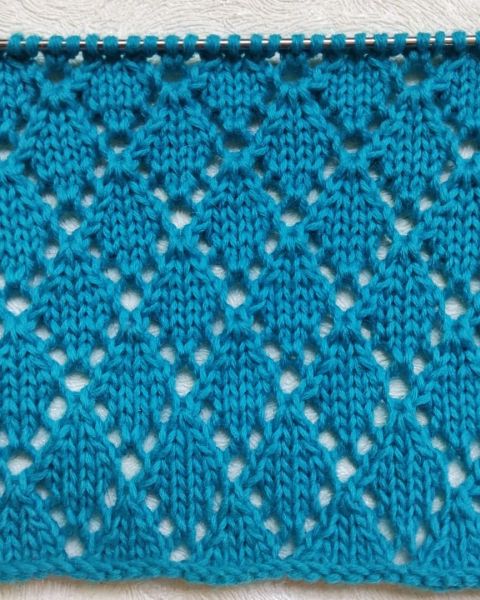 Lace Diamond Stitch Knitting Pattern