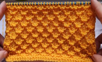 Diamond Relief Stitch Knitting Pattern