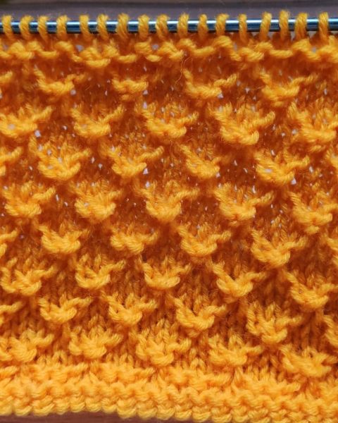 Diamond Relief Stitch Knitting Pattern