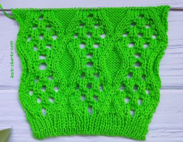 Crossed Diamonds Stitch Knitting Pattern