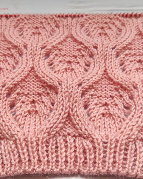 Lace Diamond Stitch Knitting Pattern