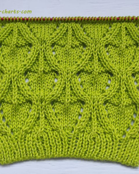 Lace Diamond Stitch Knitting Pattern