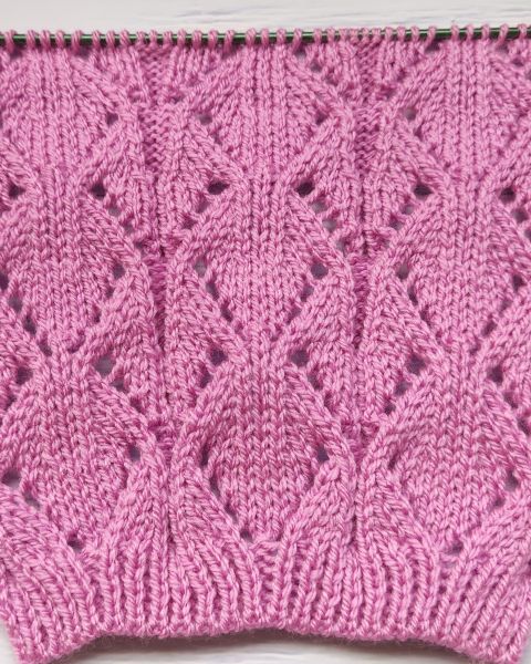 Lace Diamond Stitch Knitting Pattern