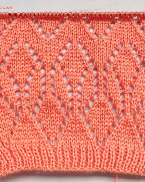 Lace Diamond Stitch Knitting Pattern