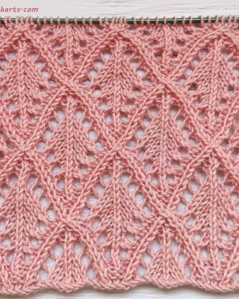 Lace Diamond Stitch Knitting Pattern