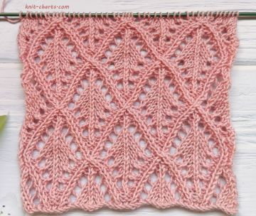 Lace Diamond Stitch Knitting Pattern