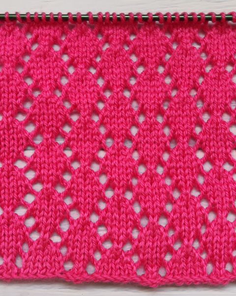 Lace Diamond Stitch Knitting Pattern