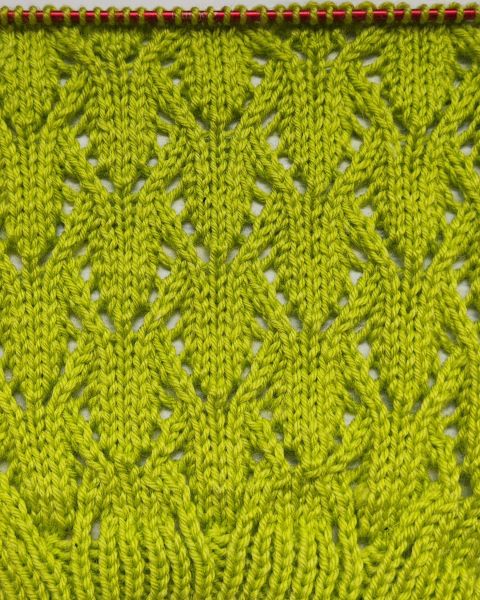 Lace Diamond Stitch Knitting Pattern