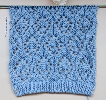 Lace Diamond Stitch Knitting Pattern