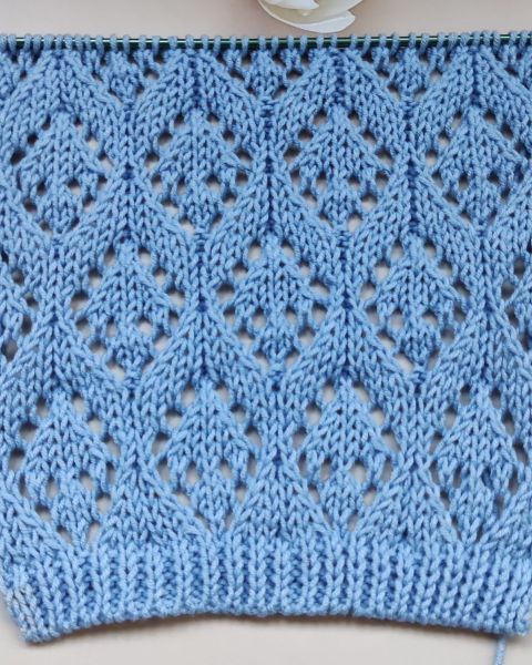 Lace Diamond Stitch Knitting Pattern