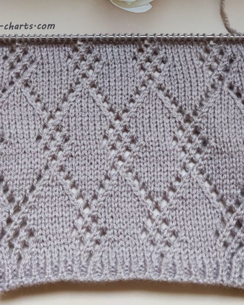 Lace Diamond Stitch Knitting Pattern