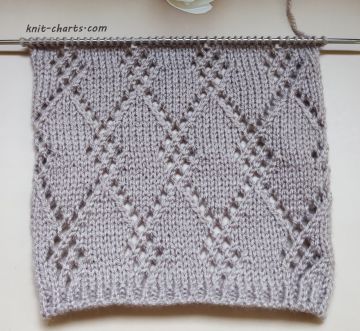 Lace Diamond Stitch Knitting Pattern